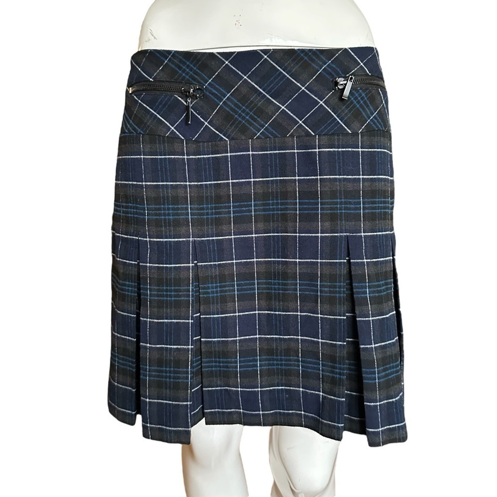 Y2K Le Château Plaid Tartan Mini Skirt With Zipper Pockets Size 5/6 - Picture 5 of 7